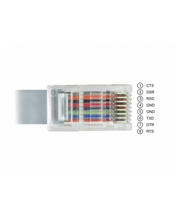 DELOCK  KABEL ADAPTEROWY USB 2.0 ST > SZEREGOWY 1 X RS232 RJ45 ST 1 M SZARY  ()