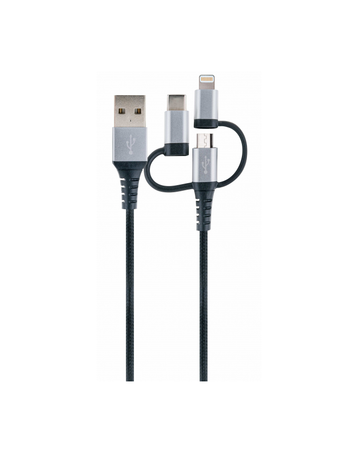 Schwaiger USB-A - USB-C + microUSB Lightning 1.5 m Czarny (LKU100533) główny