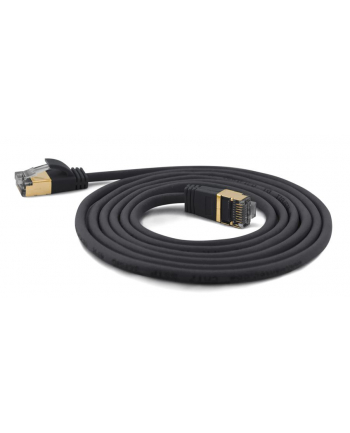 Wantec Extra Thin Cat.7 Raw Cable SSTP Patch Cable - 10 m -Cat.7 Raw Cable - S / FTP (S-STP) - RJ-45 - RJ-45 - Black (7207)