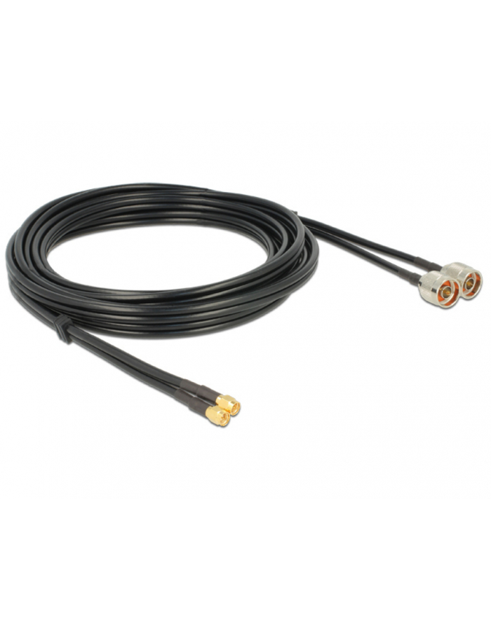 Delock 89467 5 M 2 X N Plug Sma Czarny - Kabel Koncentryczny (2 Prosty Rg-58 M) główny