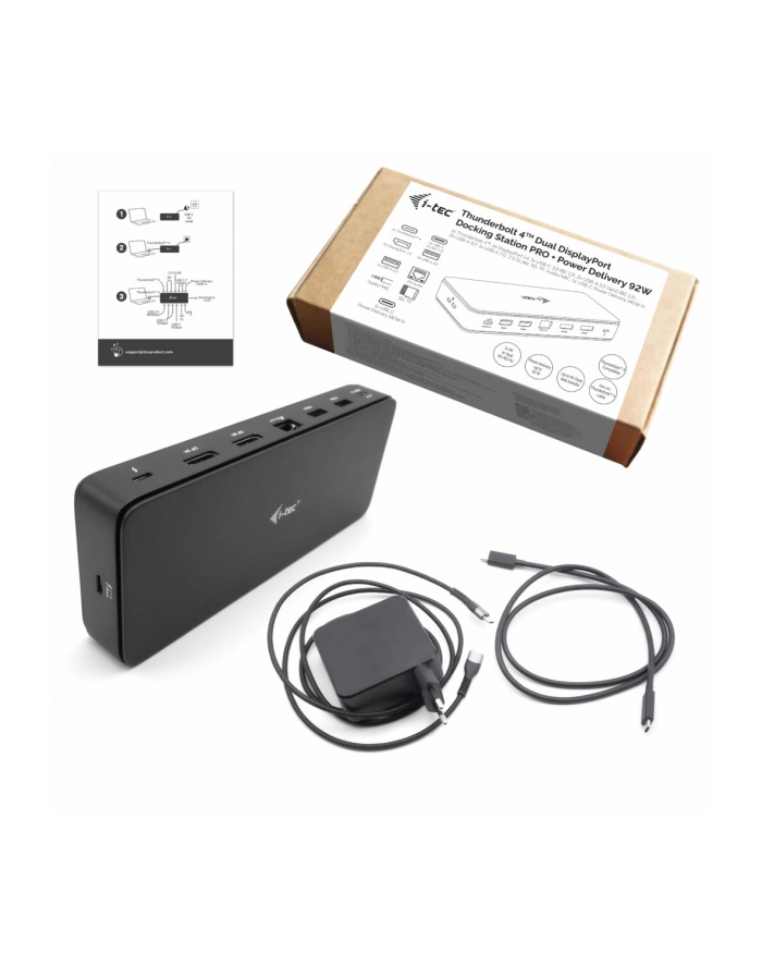 i-tec Stacja dokująca Thunderbolt4 2x Display Docking Station Gen3 7x USB, 2.5  GLAN PowerDelivery 92 W kabel TB4 1m główny