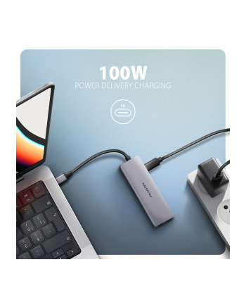 axagon HMC-5H60 2xUSB-A HDMI4K 1x USB-C PD100W USB-C