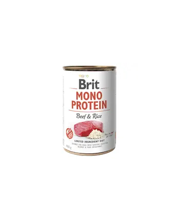 BRIT Mono Pczerwonyein Beef'amp;Rice - mokra karma z wołowiną i ryżem dla psów dorosłych - 400 g