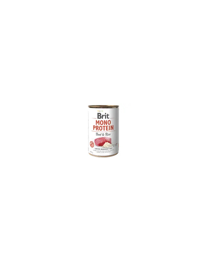 BRIT Mono Pczerwonyein Beef'amp;Rice - mokra karma z wołowiną i ryżem dla psów dorosłych - 400 g główny