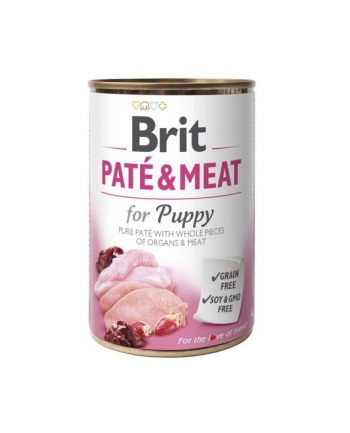 BRIT PATÉ 'amp; MEAT kurczak - mokra karma dla szczeniąt - puszka - 400 g