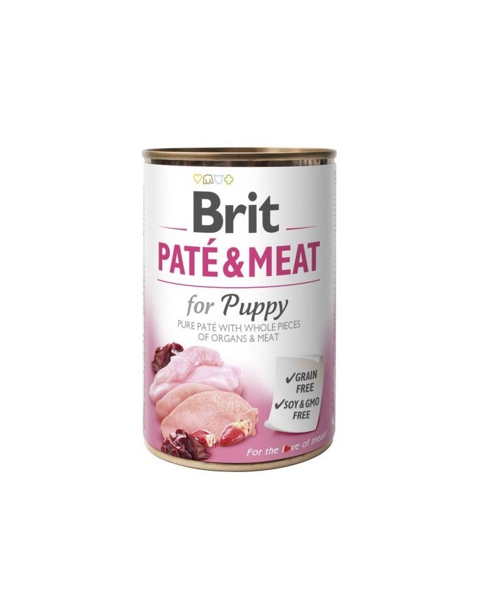 BRIT PATÉ 'amp; MEAT kurczak - mokra karma dla szczeniąt - puszka - 400 g główny