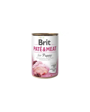 BRIT PATÉ 'amp; MEAT kurczak - mokra karma dla szczeniąt - puszka - 400 g