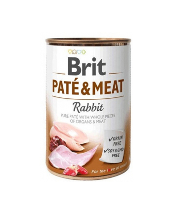 Karma BRIT PATÉ 'amp; MEAT z królikiem - mokra karma dla psa 400g