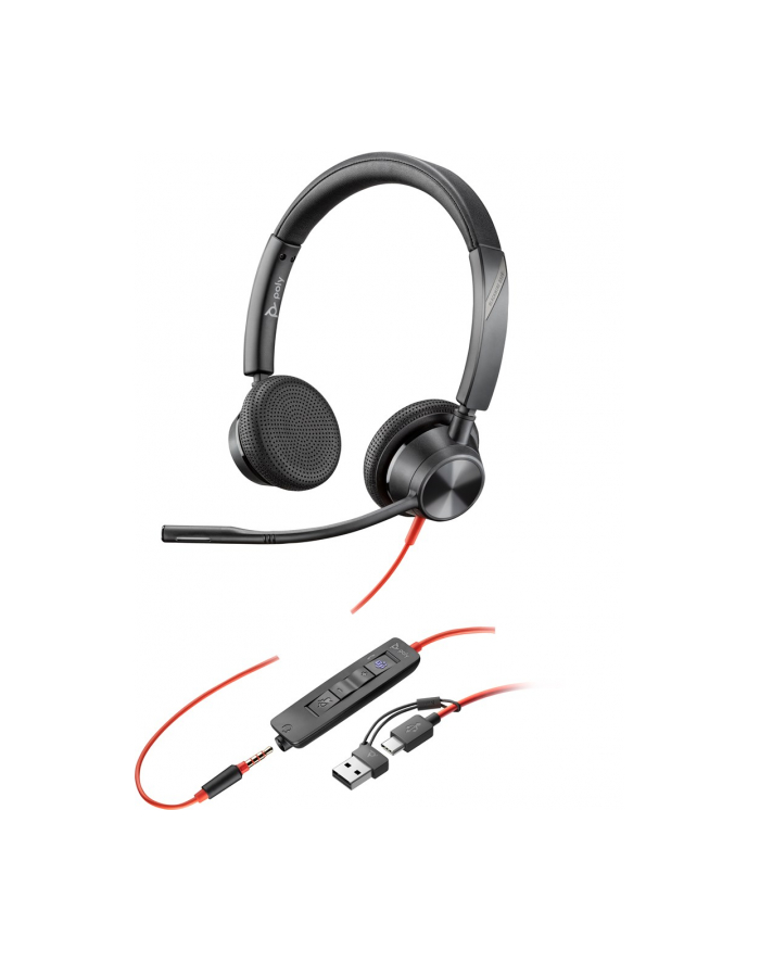 no name Poly Blackwire 3325 Stereo Microsoft Teams Certified USB-C Headset +35mm Plug +USB-C/A Adapter główny