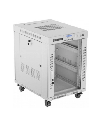 LANBERG free standing rack 19inch cabinet 15U 600x800 glass door LCD flat pack Kolor: CZARNY