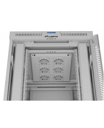 LANBERG szafa stojąca 19/42U 800x1000 drzwi szklane LCD flat pack szara V2