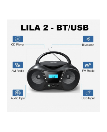 eltra Radioodtwarzacz CD LILA2 USB/BT srebrny