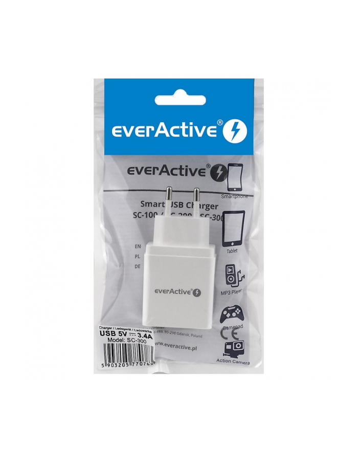 everactive Ładowarka sieciowa 3x USB 3,4A Iq smart charging Biała główny