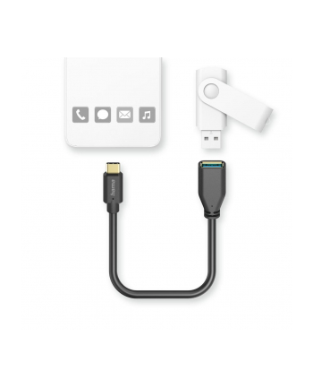 Hama OTG, USB 3.0 A, USB-C, 15CM, czarny Hama | kabel przejściowy | OTG | USB 3.0 A | USB-C | 15CM | czarny nr 2