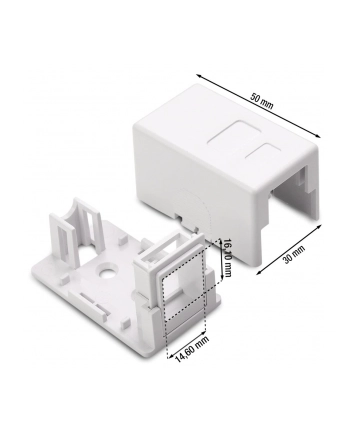 Techly 366327 Obudowa natynkowa na 1 moduł Keystone RJ45 lub RJ11/12
