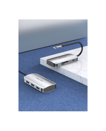Vention Stacja Dokująca Usb C Na 3X Usb3.0 Sd Tf Pd 0 15M Tnhhb (56682)