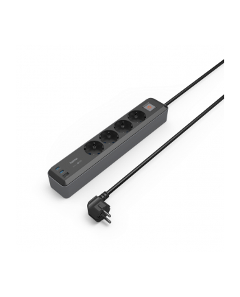 Hama 4 gniazda SCHUKO, 1,4M, 2 USB-C, 1 USB-A, Power Delivery, 65W Listwa zasilająca | HAMA | 4 gniazda | SCHUKO | 1,4m | Power Delivery | czarna