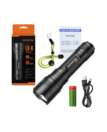 Latarka Superfire L6-H, 750lm, USB-C nr 1