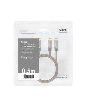 LOGILINK KABEL  RCA (CINCH) X2 - RCA (CINCH) X2 0.5M CZARNY (CA1201)  (CA1201)