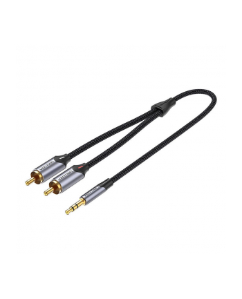 Vention BCNBD 2 x RCA (Cinch) do miniJack 3.5mm, 0.5m w oplocie (czarny)