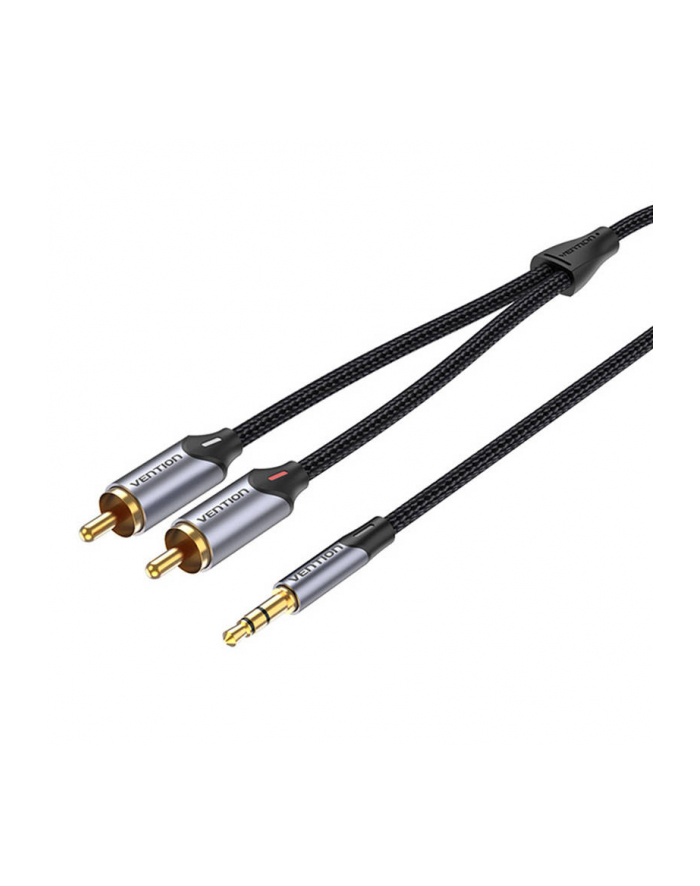 Vention BCNBG 2 x RCA (Cinch) do miniJack 3.5mm, 1.5m w oplocie (czarny) główny