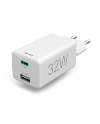 Hama ładowarka sieciowa mini 32W sieciowa 1x USB-C, 1x USB-A + kabel USB-C ładowarka sieciowa Hama | Power Delivery | Qualcomm® | 32W | USB-A | kabel USB-C