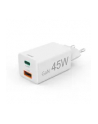 Hama ładowarka sieciowa mini GaN 45W PD/QC 1x USB-C, 1x USB-A biała ładowarka sieciowa | USB-C/USB-A | Power Delivery/Quick Charge | 45W | biała - nr 24
