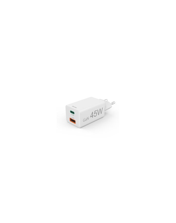 Hama ładowarka sieciowa mini GaN 45W PD/QC 1x USB-C, 1x USB-A biała ładowarka sieciowa | USB-C/USB-A | Power Delivery/Quick Charge | 45W | biała główny