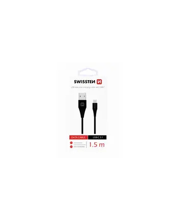 Swissten USB - USB-C 3.1 1.5m (7mm) czarny