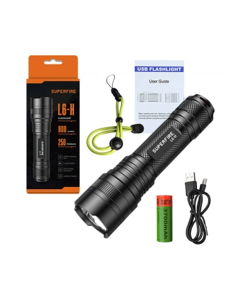 Latarka Superfire L6-H, 750lm, USB-C