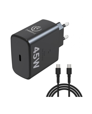 rebeltec Zasilacz PD45W USB-C uniwersalny do notebooków, smartphonów, tabletów, power banków i innych urządzeń z gniazdem zasilającym USB-C.