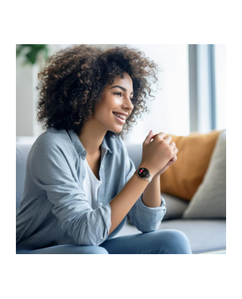 Hama Smartwatch 8900, GPS, AMOLED 1.3, złota koperta, beżowy pasek silikonowy (178613)