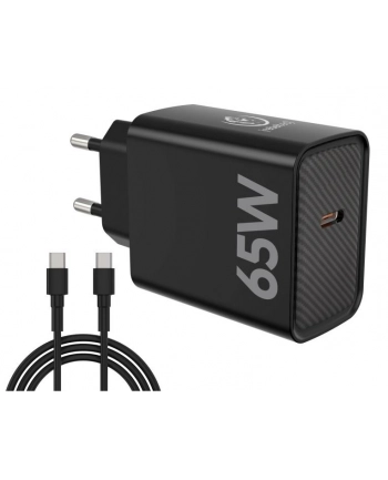 rebeltec Zasilacz PD65W USB-C uniwersalny do notebooków, smartfonów, tabletów, power banków oraz innych urządzeń z gniazdem zasilającym USB-C