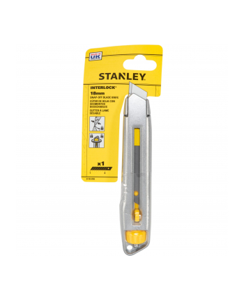 Stanley Interlock 0-10-018 Rodzaj ostrza: chowane | Typ ostrza: łamane | Długość ostrza [mm]: 165 | Szerokość ostrza [mm]: 18