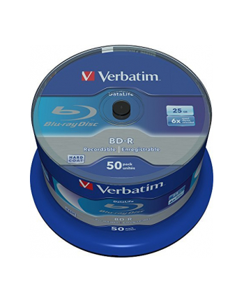 BD-R Verbatim 25GB 50szt BD-R, 25GB, 6x, SL Datalife , opakowanie cake 50 szt nr 1