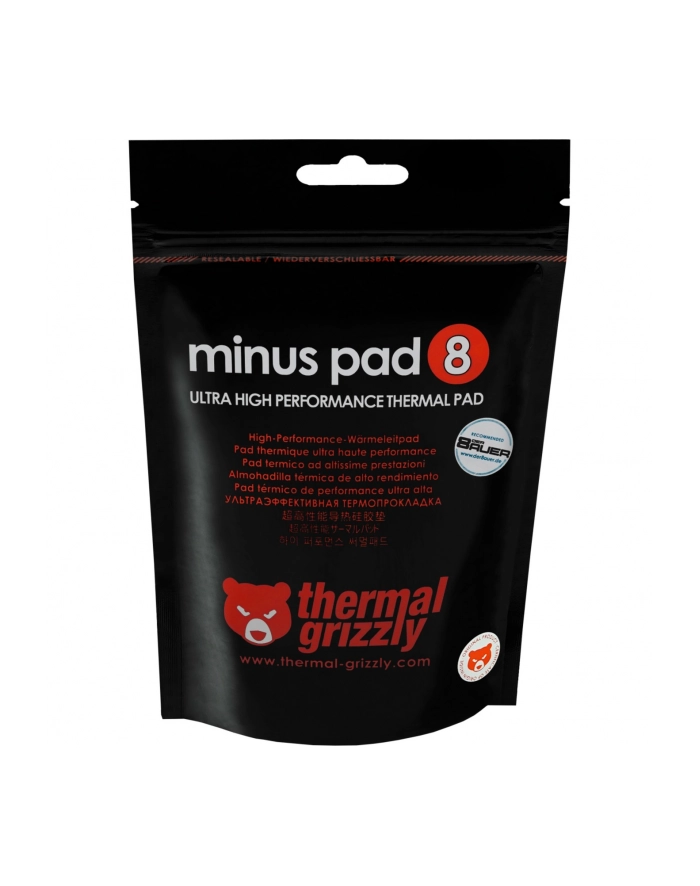 Thermal Grizzly Minus Pad 8 - 120 × 20 × 1,0 mm przewodność cieplna: 8 W/(m·K) | zakres temperatur: -100 do +200 °C główny