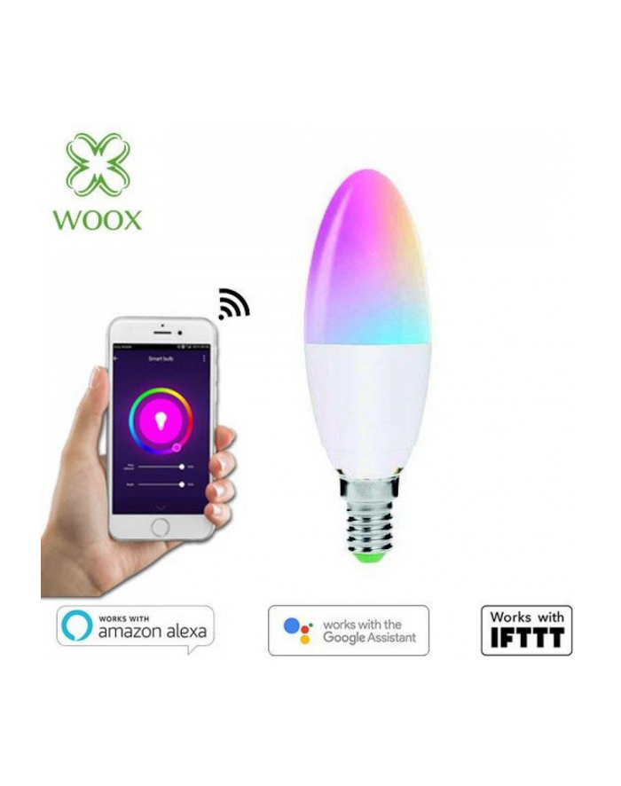 WOOX R9075 Inteligentna smart żarówka WiFi LED RGB CCT 5W E14 WOOX R9075 Inteligentna smart żarówka WiFi LED RGB CCT 5W E14 główny