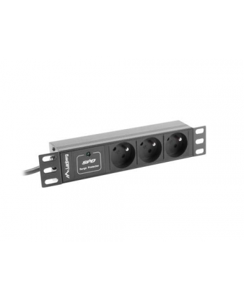 Lanberg listwa zasilająca PDU 3 gniazda 2.0m Listwa zabezpieczająca Lanberg Rack PDU 10'' 3 gniazda PL 2.0m 1U 10A czarna C14 nr 2