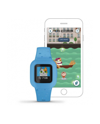 Garmin Vivofit Junior 3 Niebieskie gwiazdy Komunikacja: Bluetooth | Wyświetlacz: 0,78'' | Wodoszczelność 5 ATM