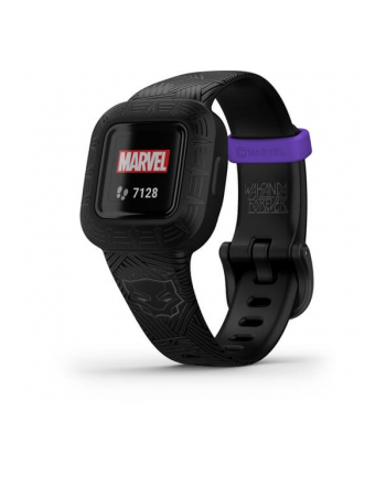 Garmin Vivofit Junior 3 Marvel Black Panther Komunikacja: Bluetooth | Wyświetlacz: 0,78'' | Wodoszczelność 5 ATM