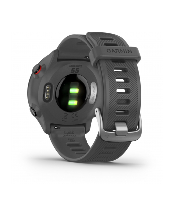 Garmin Forerunner 55 grafitowy Komunikacja: Bluetooth | Wyświetlacz: 1,04'' | Pulsometr | GPS | Wodoszczelność 5 ATM