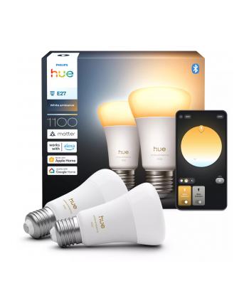 Philips Hue E27 8W WA BT 2-pak współpracuje z aplikacją Philips Hue Bluetooth nr 1