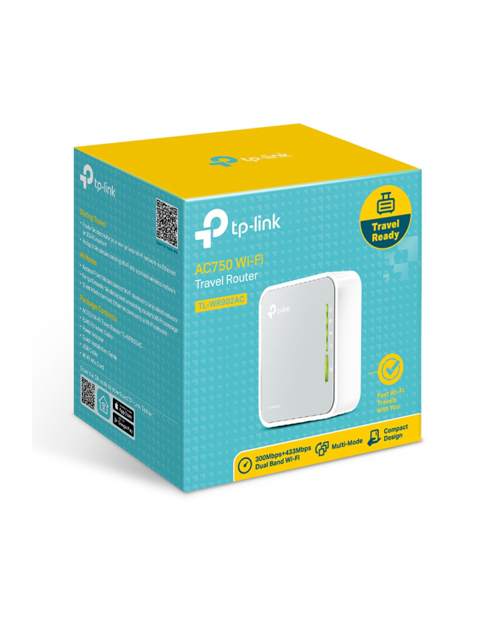 TP-Link TL-WR902AC Przenośny i kompaktowy | Wygodne zasilanie | Wiele trybów działania urządzenia | Zaawansowane zabezpieczenia główny
