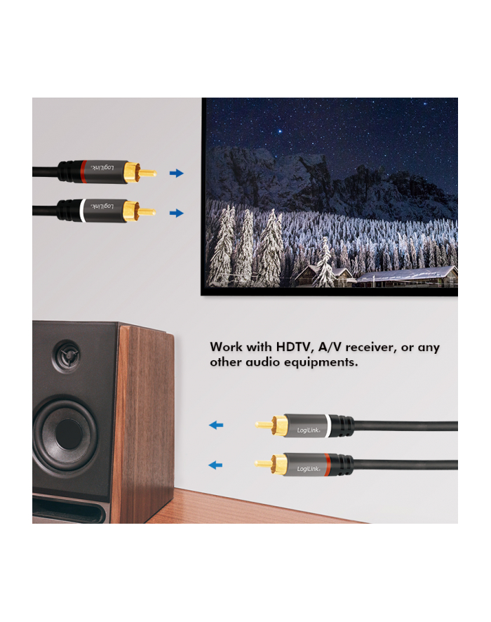 LogiLink RCA 2.0m kabel 2x RCA M na 2x RCA M LogiLink 2.0m główny