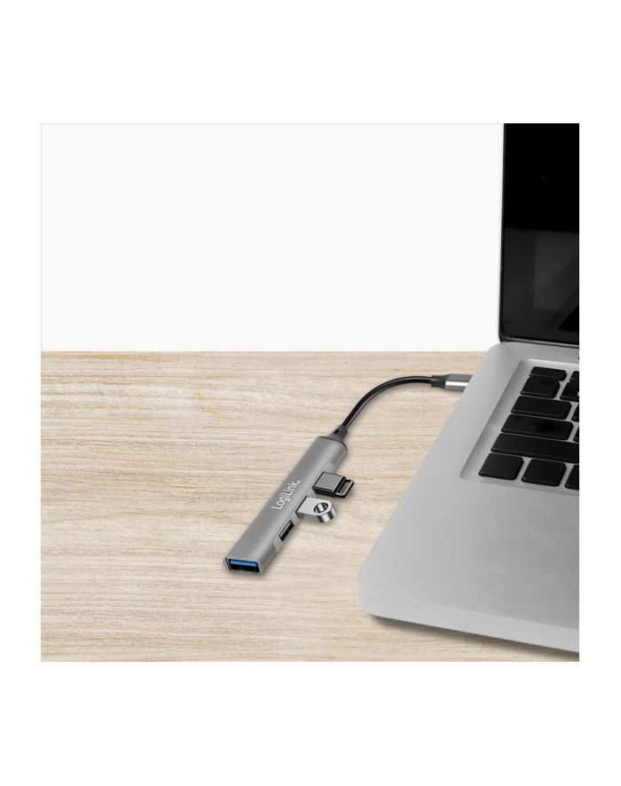 LogiLink 4-portowy USB3.0 hub USB 3.0 4-portowy LogiLink aluminium główny