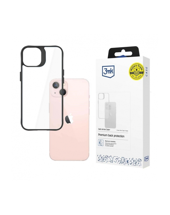 3mk Satin Armor Case+ do Apple iPhone 14 przezroczysto-czarne główny