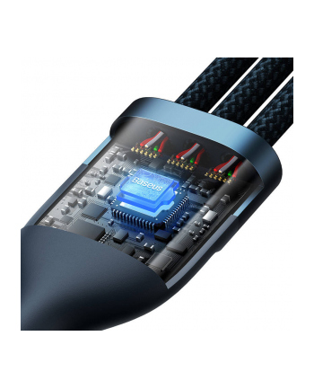 Baseus Flash Series USB 3w1, USB-C + micro USB + Lightning, 100W, 1.2m (niebieski) nr 1
