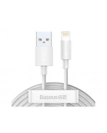 Baseus Simple Wisdom USB do Lightning, 2.4A, 1.5m (biały) 2szt.