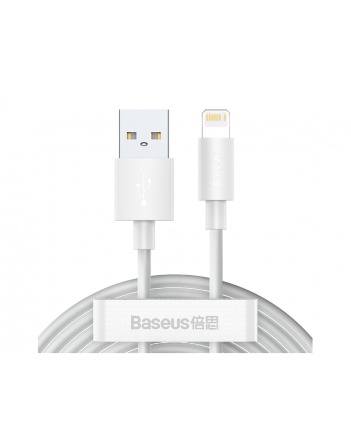 Baseus Simple Wisdom USB do Lightning, 2.4A, 1.5m (biały) 2szt. główny