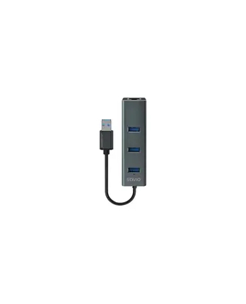 SAVIO AK-58 3-portowy HUB USB-A 3.1 GEN 1 z adapterem RJ-45 Gigabit Ethernet
